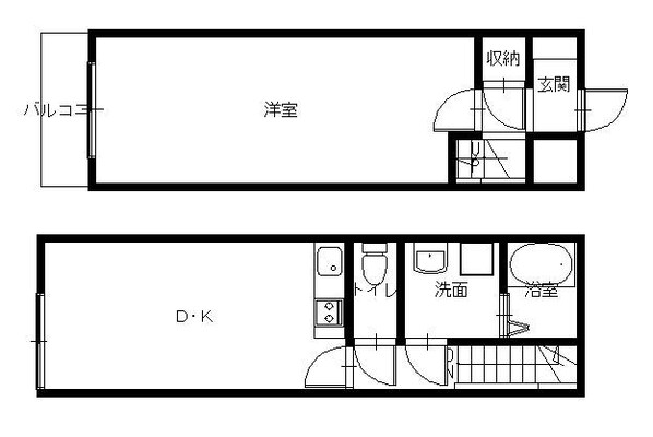 白木 徒歩1分 1階の物件間取画像